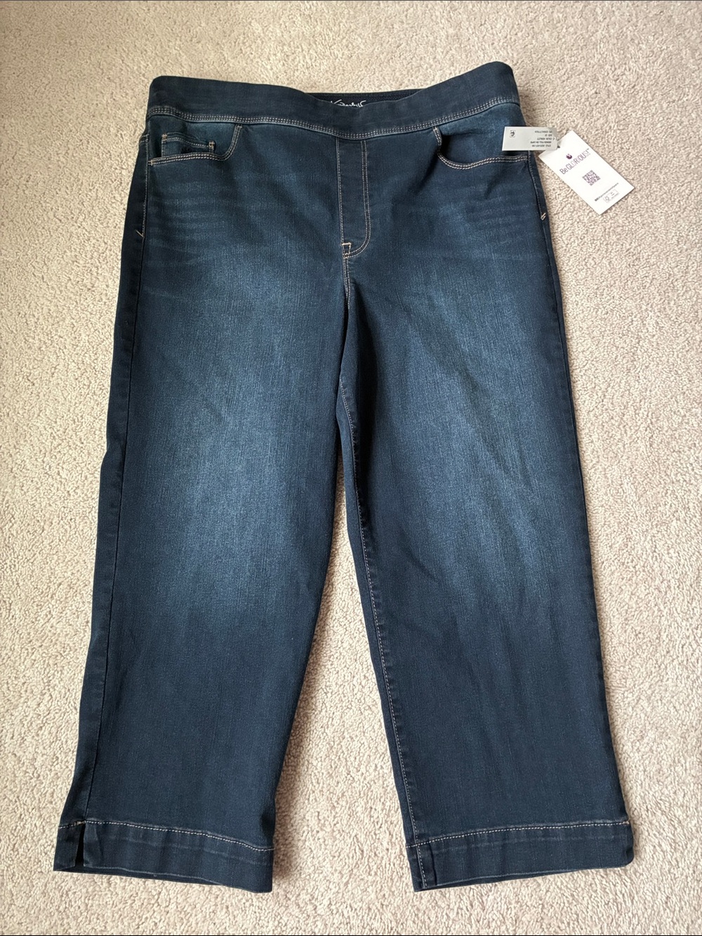 New Gloria Vanderbilt Dark Blue Womens Capri Jeans - Stretch Comfort size 18
